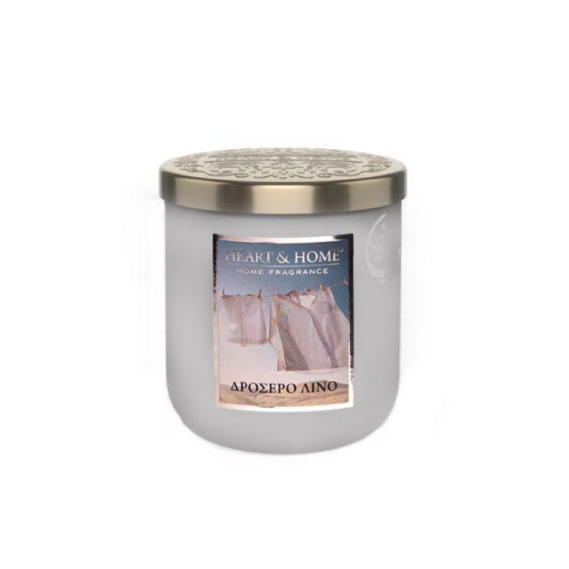 HEART & HOME CANDLE 110g MEDIUM CANDLE "ΔΡΟΣΕΡΟ ΛΙΝΟ"