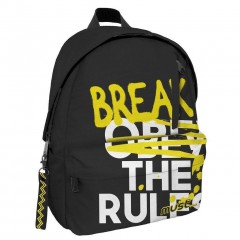 Must Break The Rules με 1 Κεντρική Θέση Σχολική Τσάντα Πλάτης Δημοτικού σε Μαύρο χρώμα Μ32 x Π17 x Υ42εκ #0585055